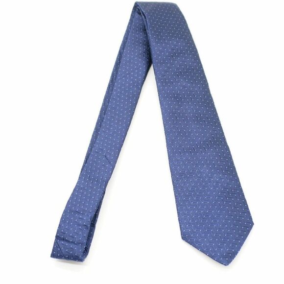 Peter Elliot Blue Geometric Woven Short Skinny‎ Silk Tie - Picture 5 of 5